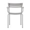 Emma and Oliver Rennes Powder Coated Steel Stacking Dining Chair with Arms and 2 Slat Back for Indoor-Outdoor Use